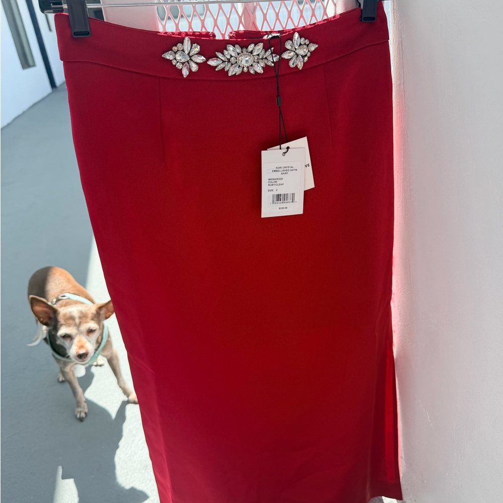Generation Love NWT Ruby Red Kori Crystal Rhinestone Sparkle Skirt Size 2 ✨